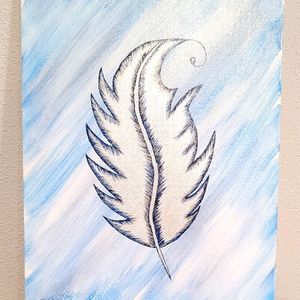 Hand painted feather.
